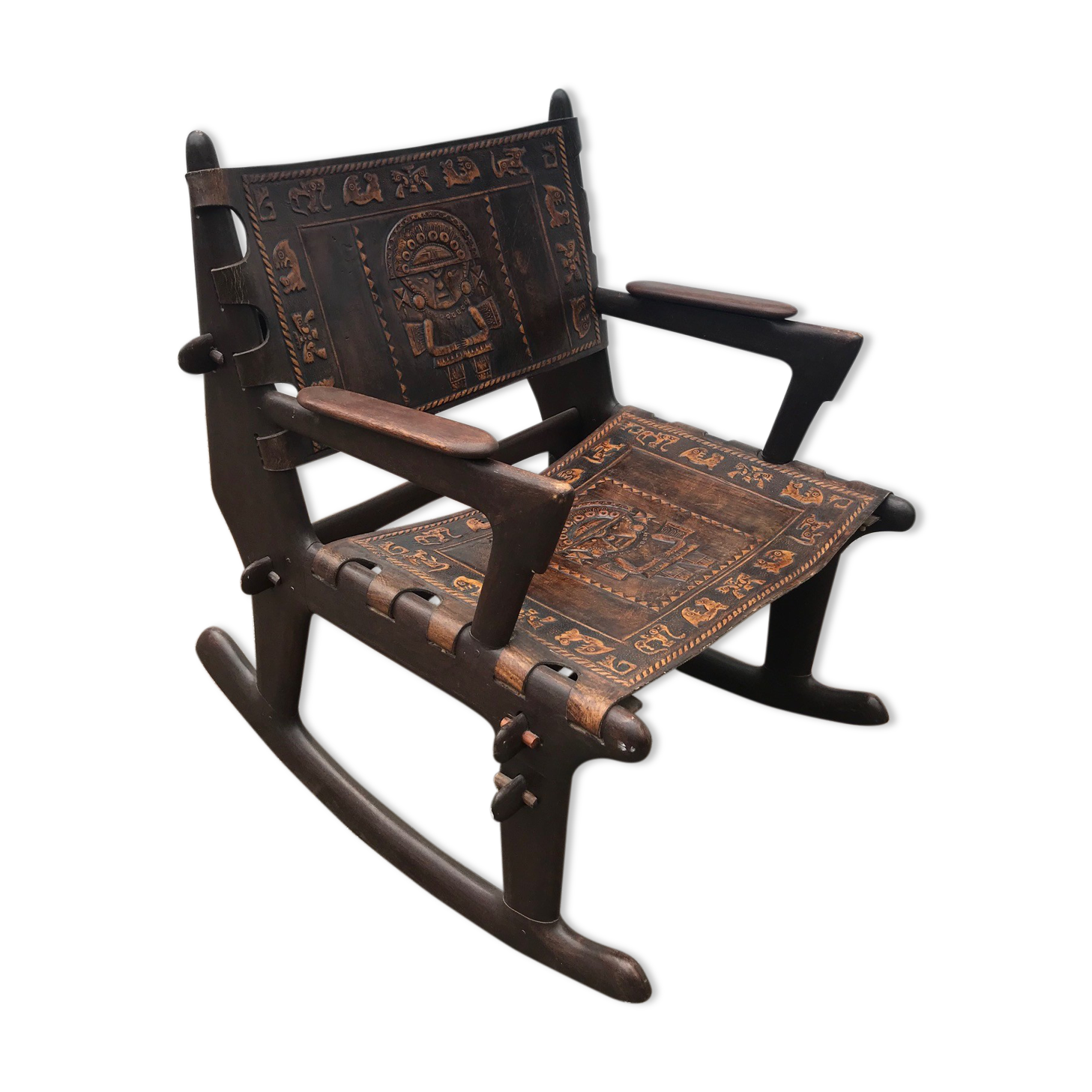 Rocking chair by Angel Pazmino 1960 for Muebles de Estilo