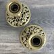 Pair of Art Nouveau Gilded Bronze Candle Holders