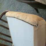 Pair of low rattan shepherdesses