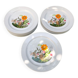 Set of 6 flat porcelain plates Winterling Bavaria