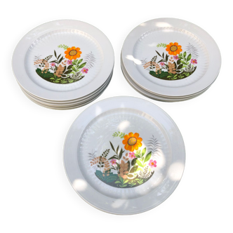 Set of 6 flat porcelain plates Winterling Bavaria