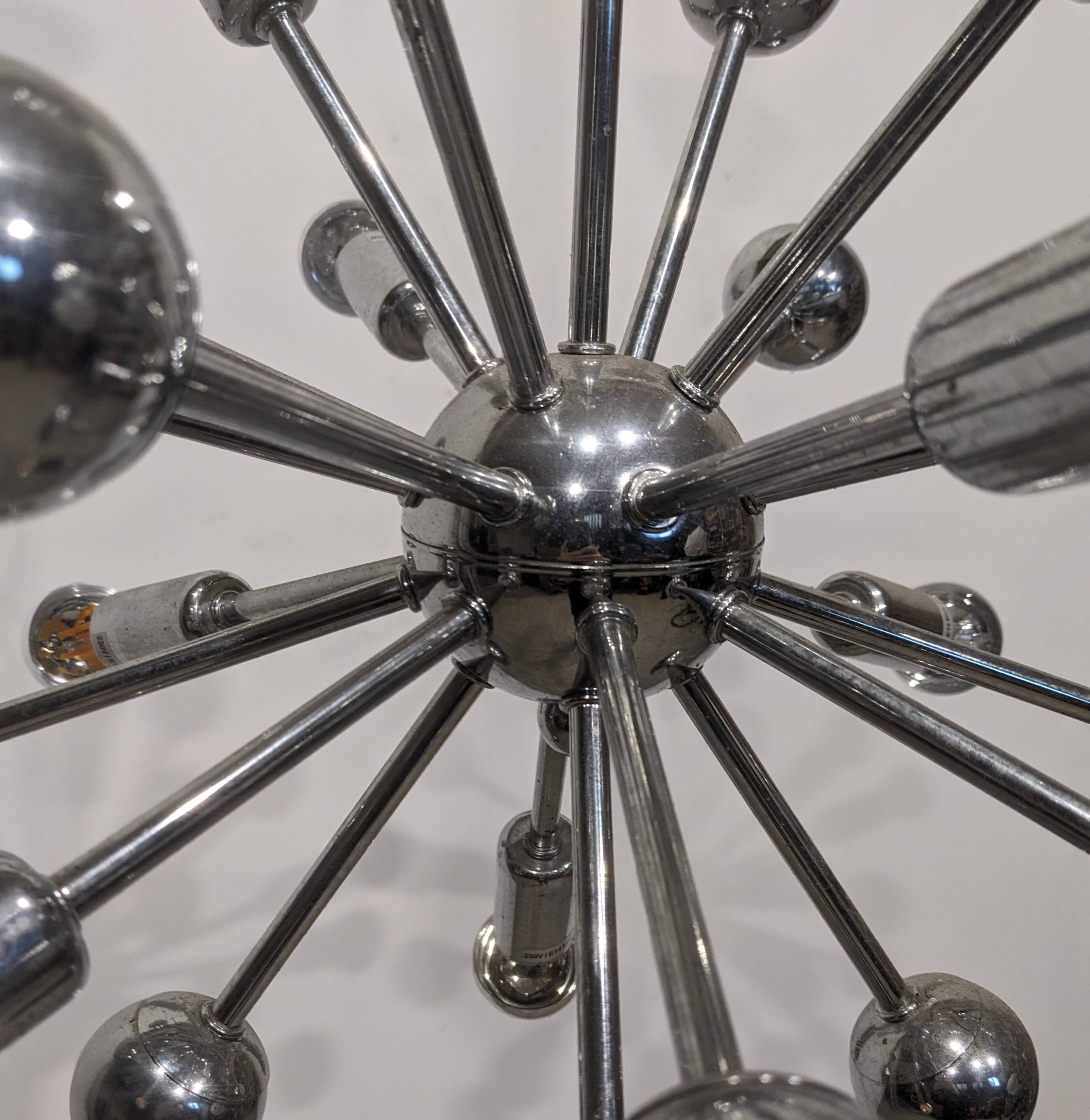 Sputnik luminaire, space-age 1970s