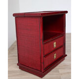 Vintage Dal Vera bedside table in bamboo and wicker, 1970