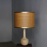 Grande lampe de table en travertin - Attribuée à la production Mannelli