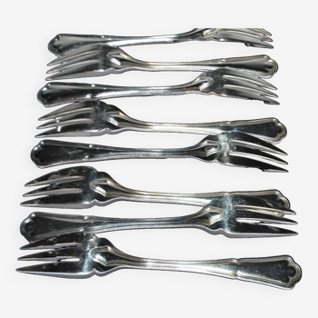 Set of 10 ercuis victoria silver-plated fish forks - spatours fillet