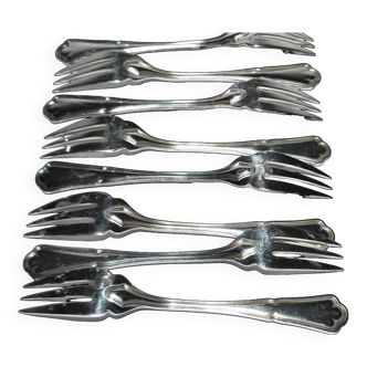 Set of 10 ercuis victoria silver-plated fish forks - spatours fillet