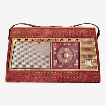 Radio Schneider portable rose rétro