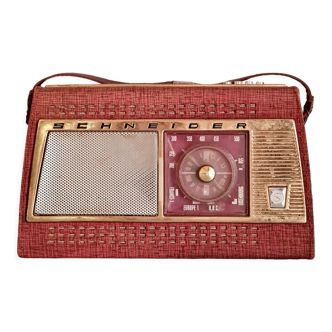 Retro pink Schneider portable radio