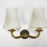 Pair of Wall Sconces in Brass from Viennese Modernism Hugo Gorge, Austria, 1940s