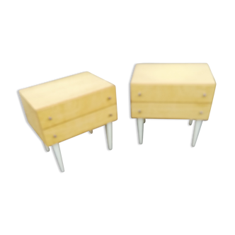 Pair of vintage bedside tables 2 drawers