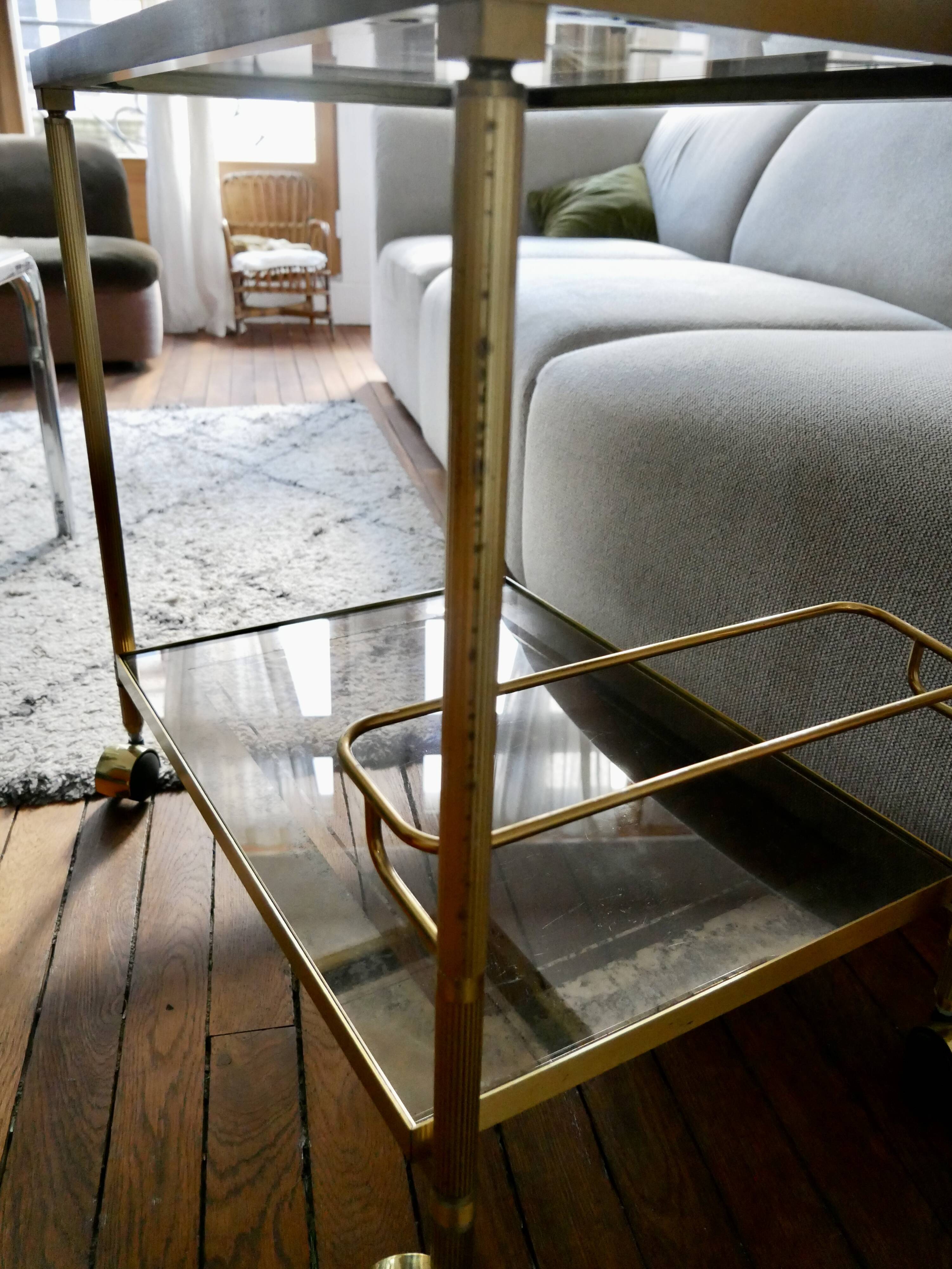 Dessert/bar on brass and glass wheels