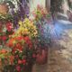 G. NESWADBA – Signed oil on canvas – Flowered alley – Painting 46x56 cm