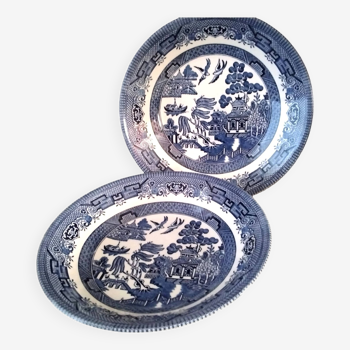 2 Soup plates in the shape of a skullcap in Churchill English porcelain