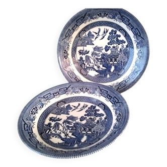 2 Soup plates in the shape of a skullcap in Churchill English porcelain