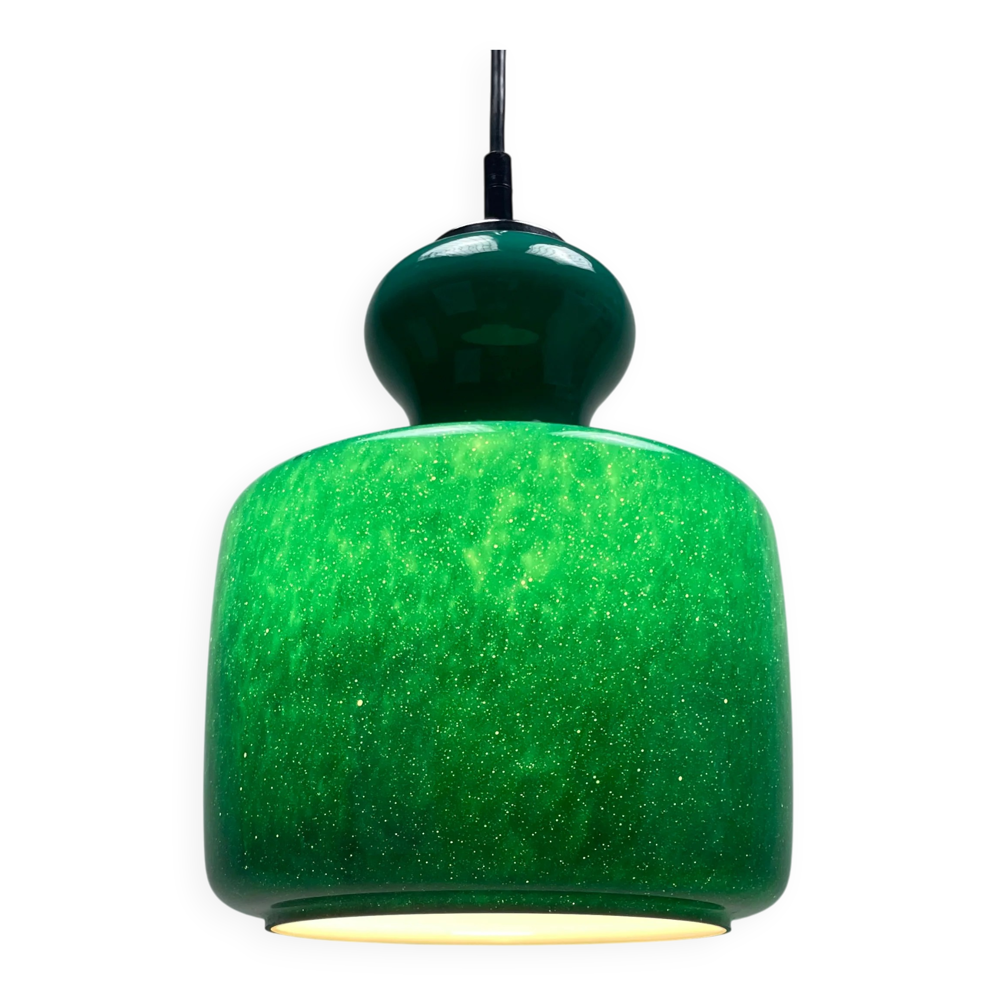 Rare green galaxy glass suspension light by Peill and Putzler 1960