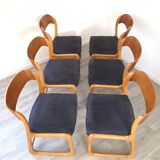 Set of 6 Baumann Sleigh chairs