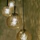 Suspension fisher laiton et verre ambré 1960