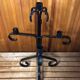 Old candlestick 5 lights candle holders black wrought iron vintage #a577