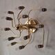 Mid century modern 3-level brass spiral brass chandelier, 1960s