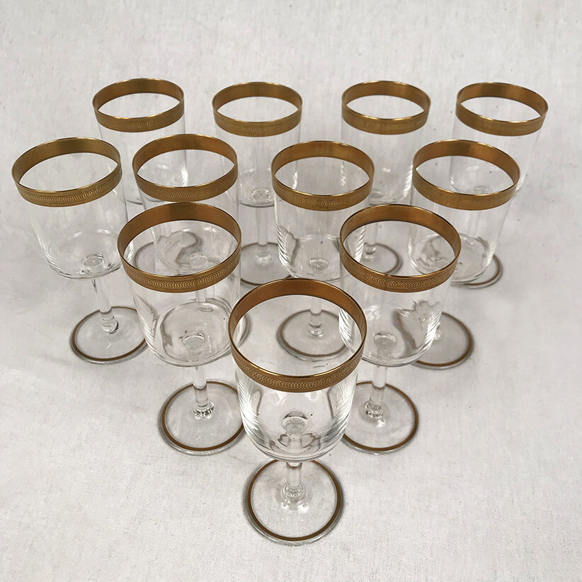 Series of eleven crystal walking glasses