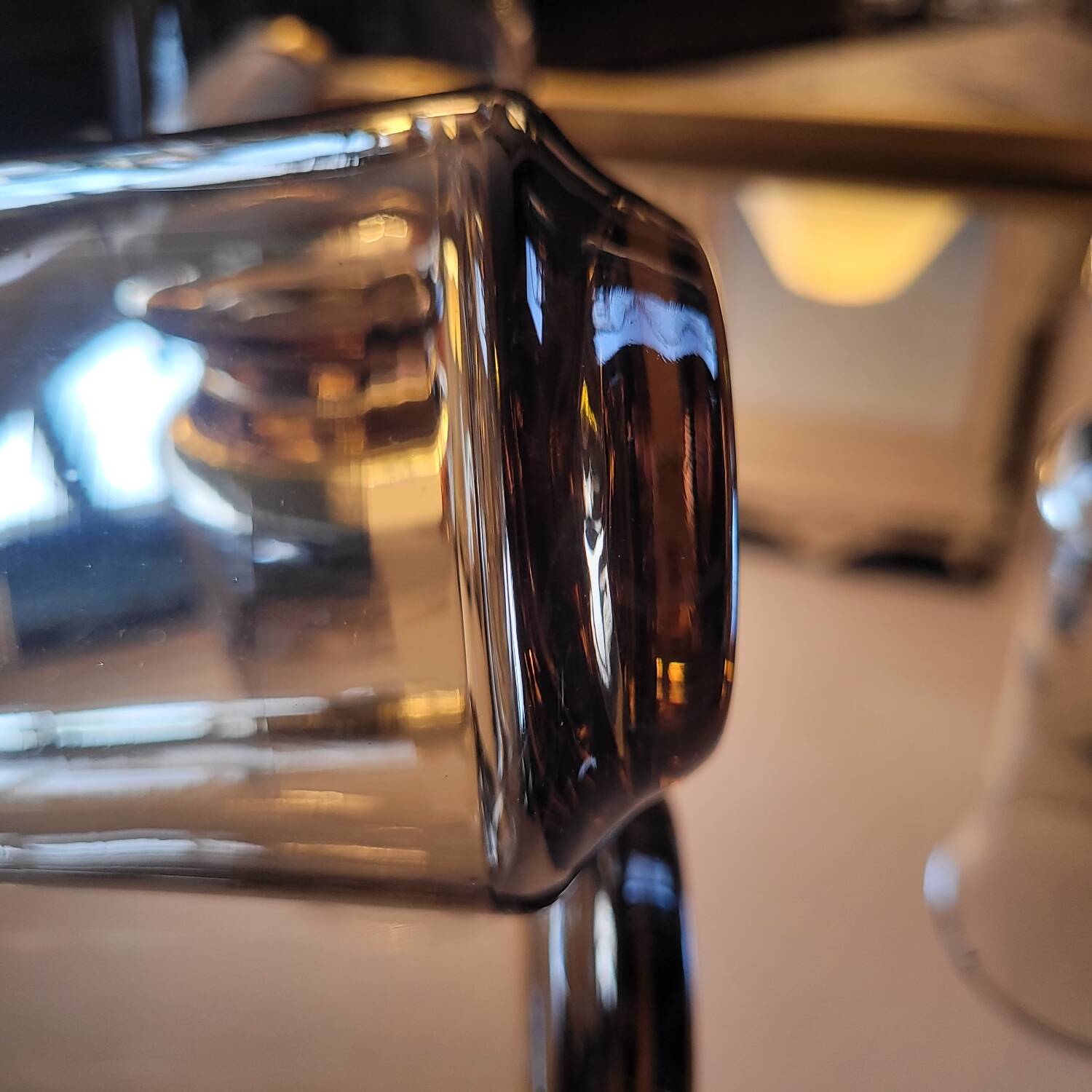 4 amber long drink glasses – 1970s