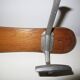 Wall-mounted coat rack in wood and metal with 3 hooks