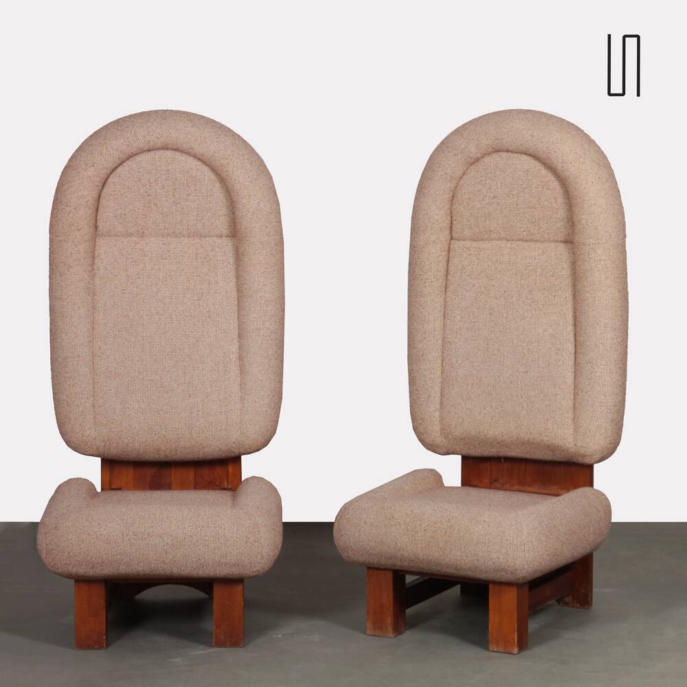 Pair of high armchairs from the 1970s