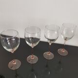 4 verres à eau Luminarc pieds rose