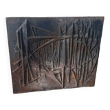 Plaque fonte cheminée de Loriot