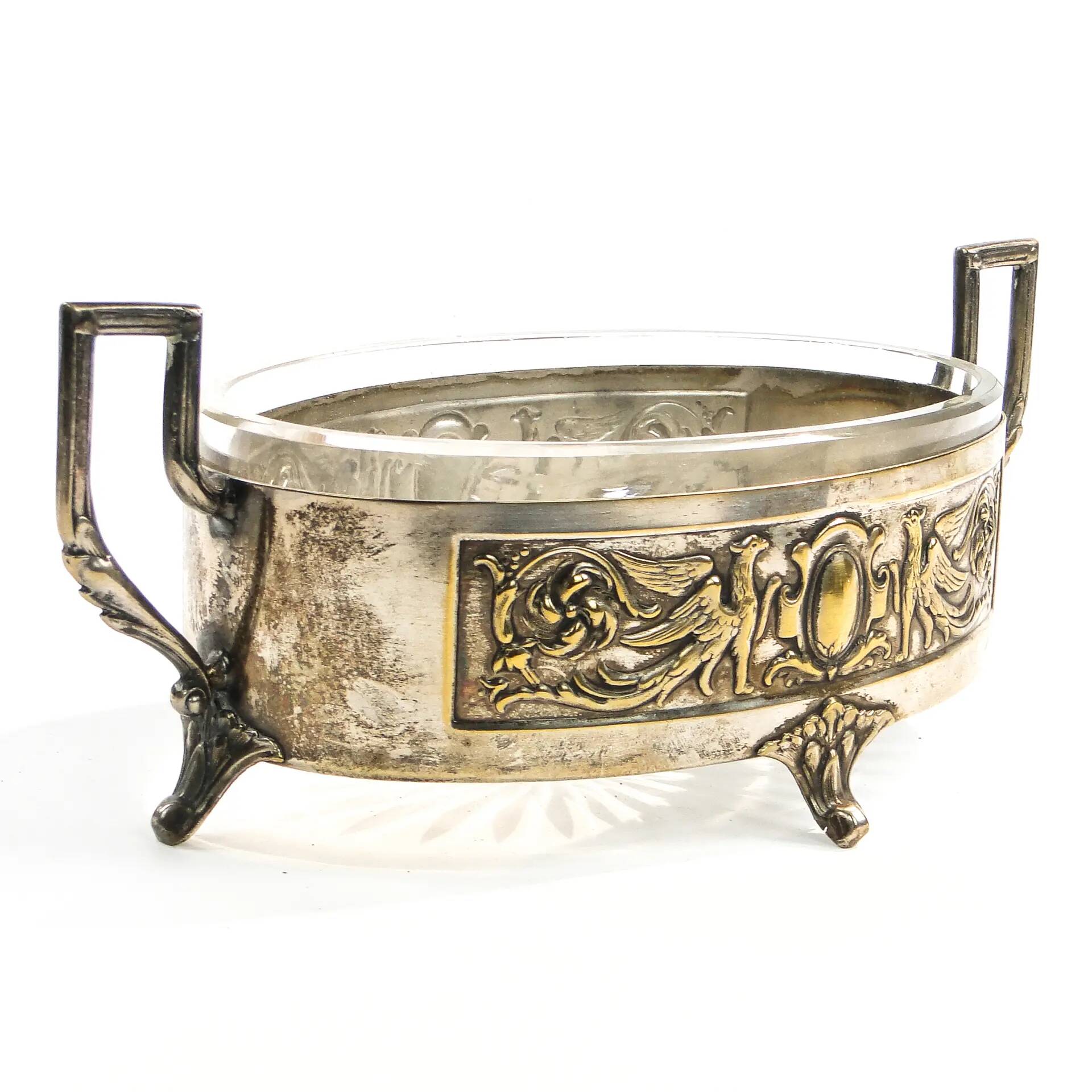 Empire jardiniere, silver-plated brass, Poland, 19th century