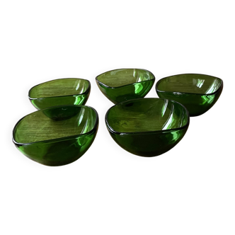 5 Vereco Duralex green bowls
