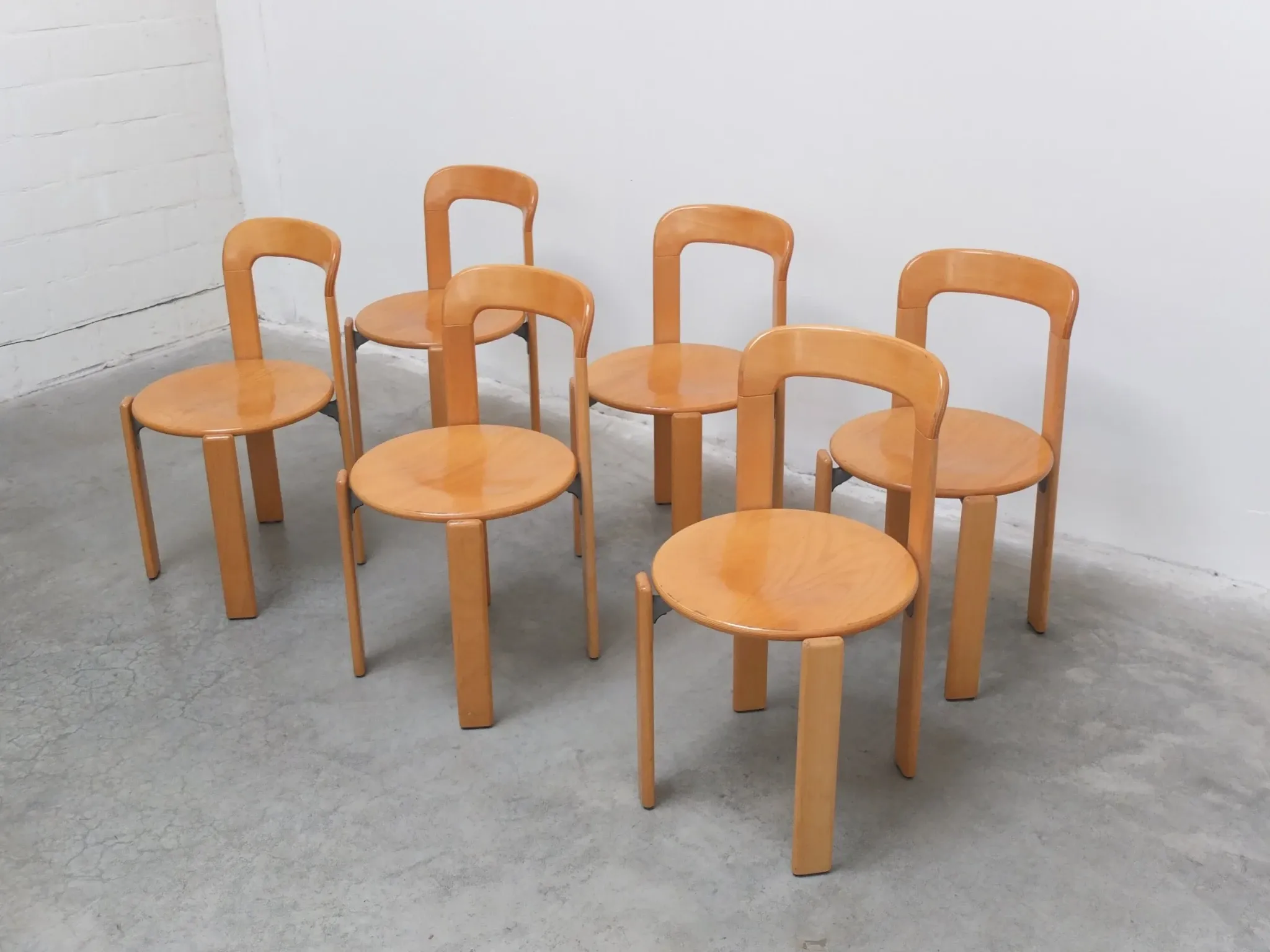 Set of 6 'Rey' chairs by Bruno Rey for Dietiker Switzerland, 1971
