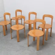 Set of 6 'Rey' chairs by Bruno Rey for Dietiker Switzerland, 1971