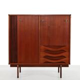 Buffet haut de design moderniste italien en teck et palissandre, 1960