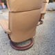 Pair of vintage original ekornes stressless armchairs with stool