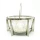 Postmodernist sugar bowl, glass, silver-plated brass, Poland, 1970s