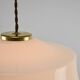 Vintage Mid-Century Modern White Glass Pendant Lamp