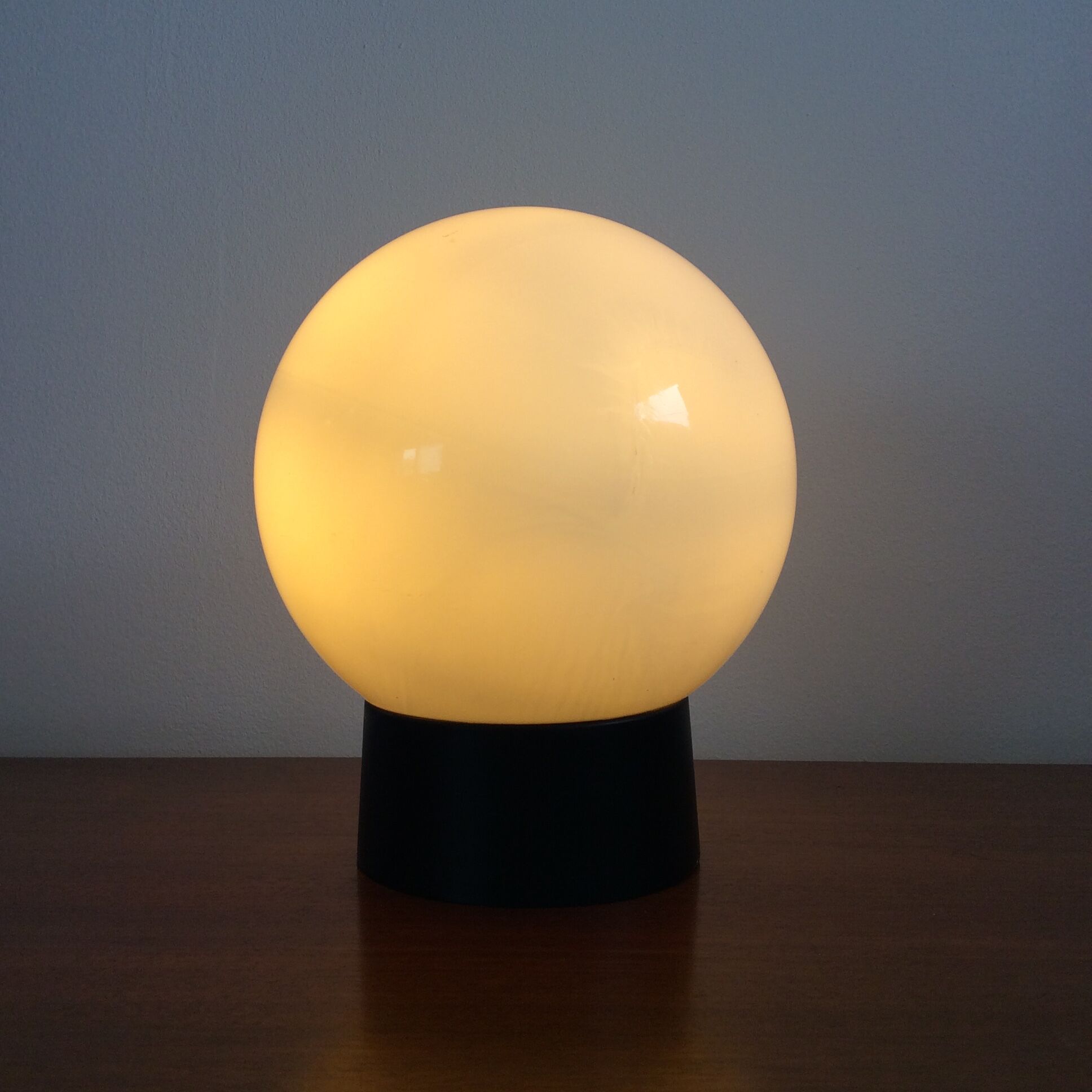 Vintage opaline ball lamp from the 70s