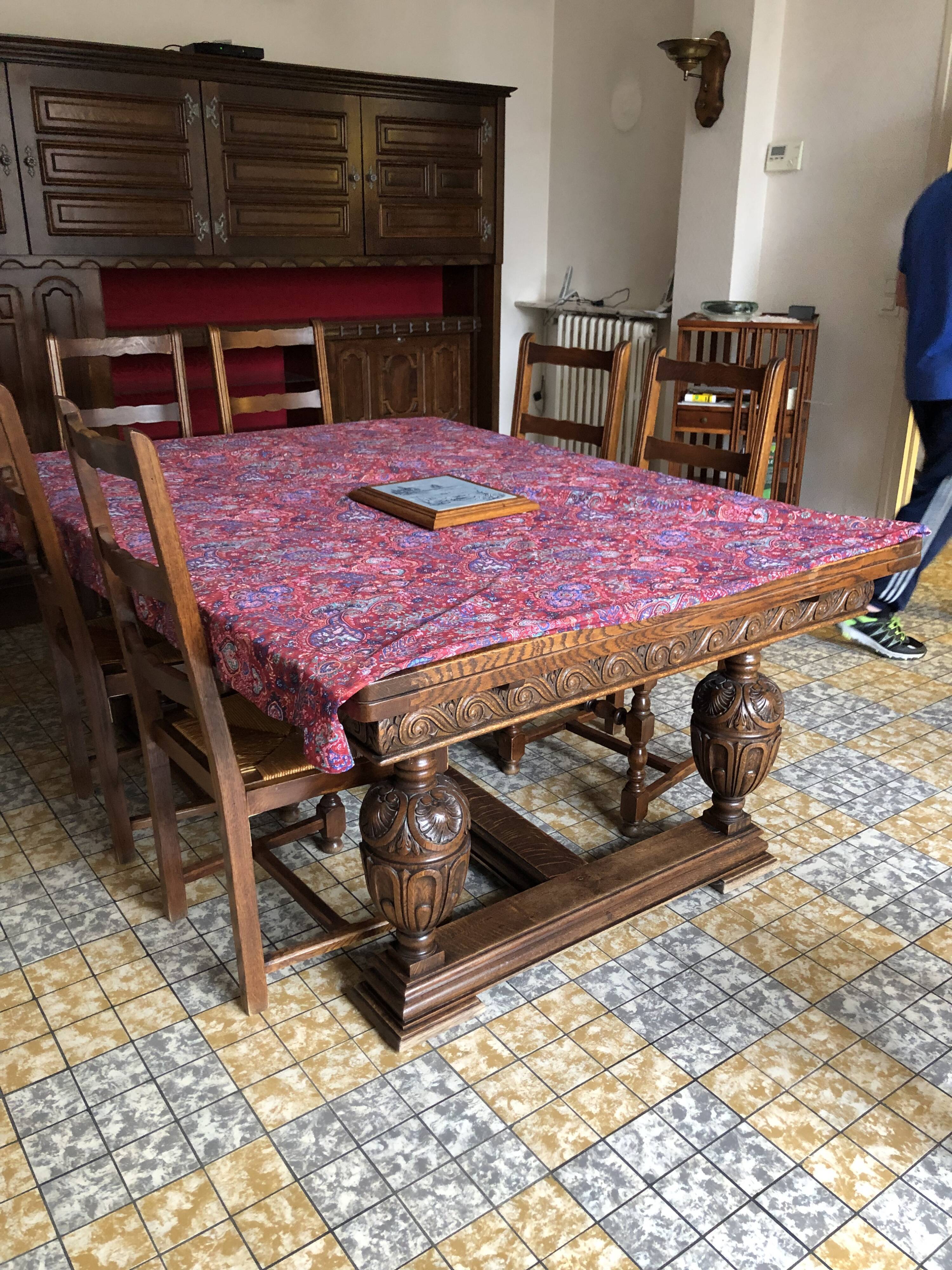 Vintage wooden dining room table