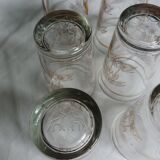 6 tea glasses golden décor camel palm