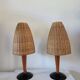 Pair of rattan lamps