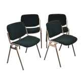 Série de 4 chaises italiennes Castelli vertes