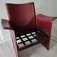 Bordeaux leather armchair by Tito Agnoli for Matteo Grassi, Italy