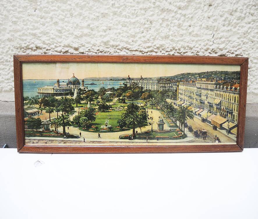 Old Colorized Panoramic Photo: Palm Gardens – Nice