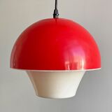 Scandinavian red & white vintage plastic hanging lamp