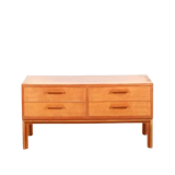 Teak low chest of drawers by Kai Kristiansen for Feldballes Mobler