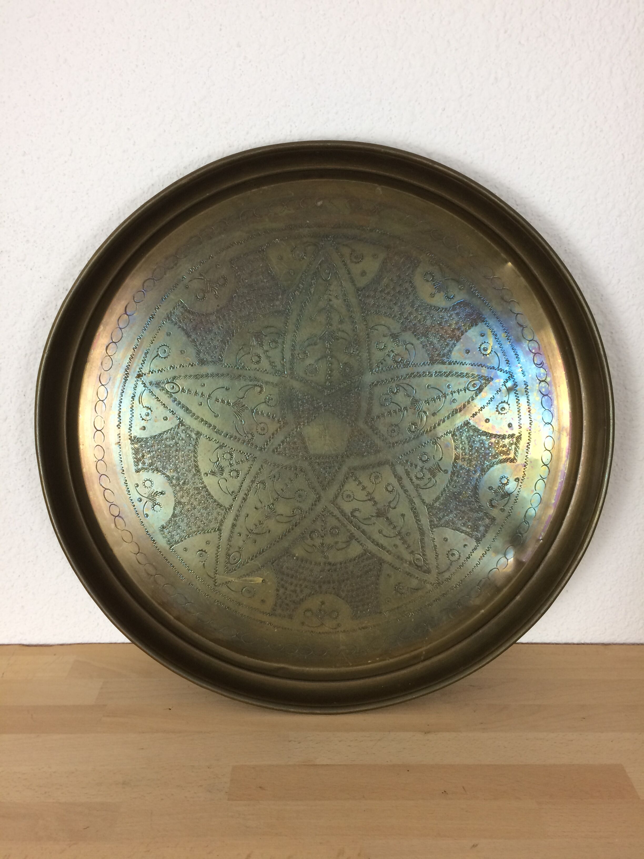 Brass oriental plateau 55 cm