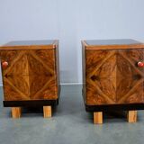1938s pair of Art Deco bedside tables, Czechoslovakia