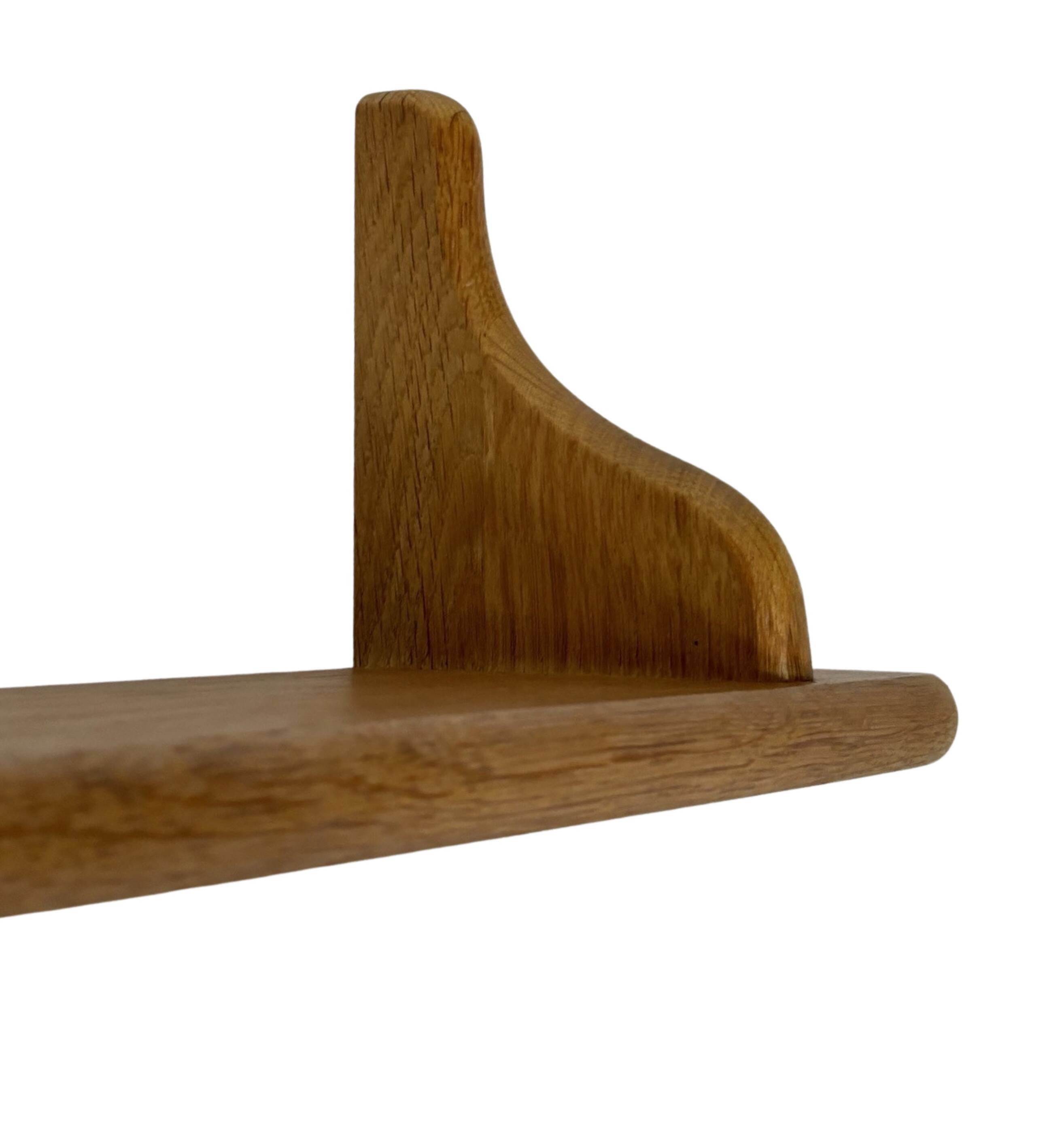 Vintage oak wall rack book shelf 1970s wood minimalist design