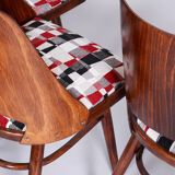 Ensemble de six chaises en hêtre du milieu du siècle, Oswald Heardtl, restauré, Tchéquie, années 1950